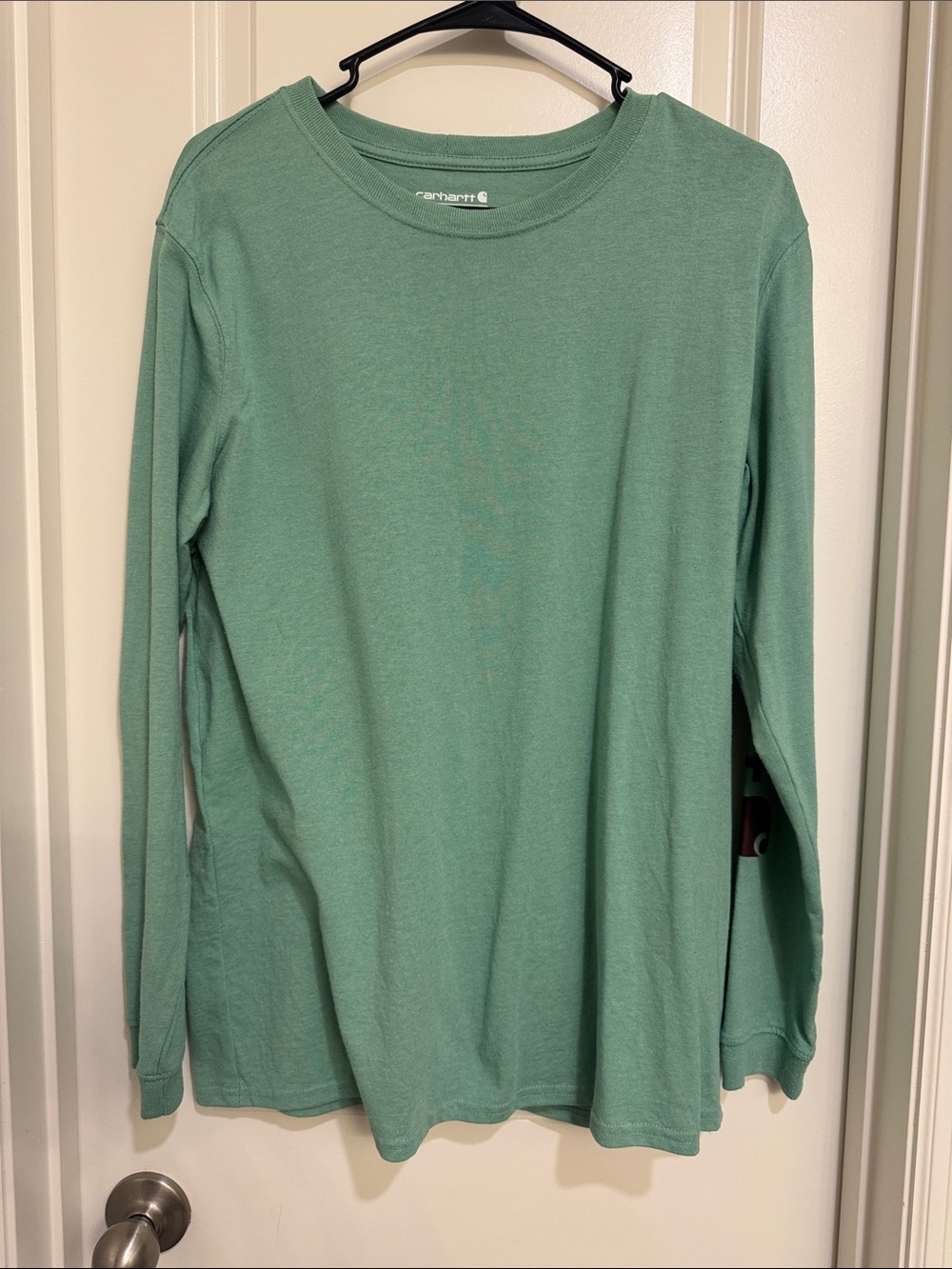 Carhartt women’s Long-Sleeve Crew Tee - Seafoam Green